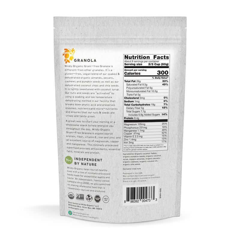Wildly Organic Grain Free Granola Ingredients