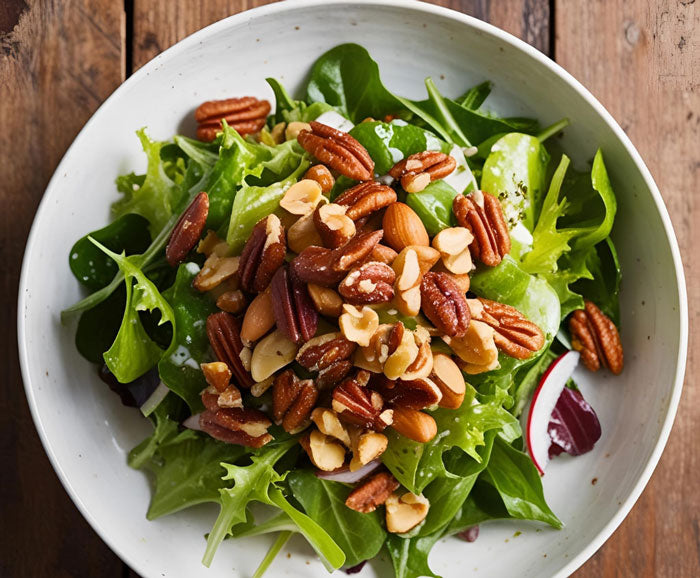 Organic Mixed Nuts on Salad