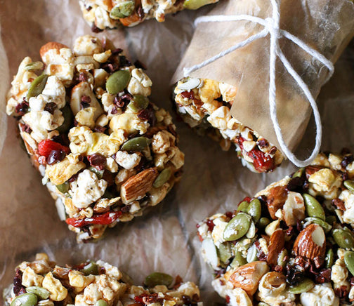 Superfood popcorn snack bars