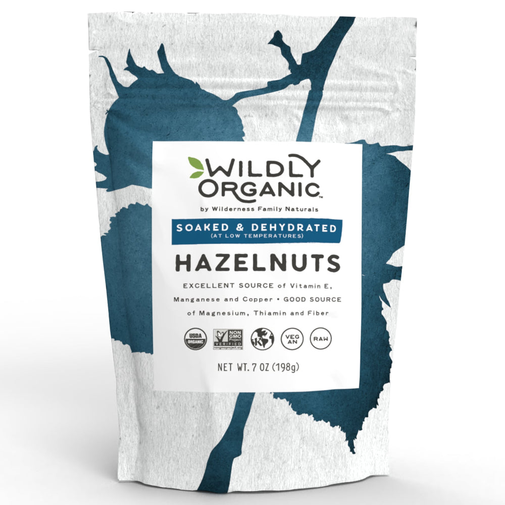 Nuts, Raw, Soaked and Dried, Certified Organic, Hazelnuts